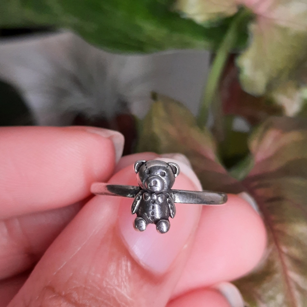 Sterling Silver Adjustable Bear Ring